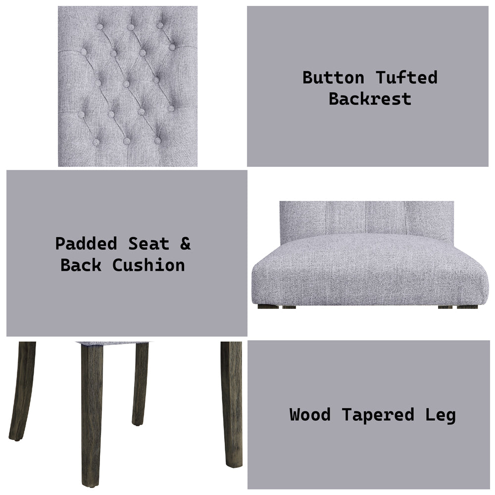 Merel Gray Linen & Gray Oak Side Chair - Ornate Home