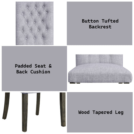 Merel Gray Linen & Gray Oak Side Chair - Ornate Home