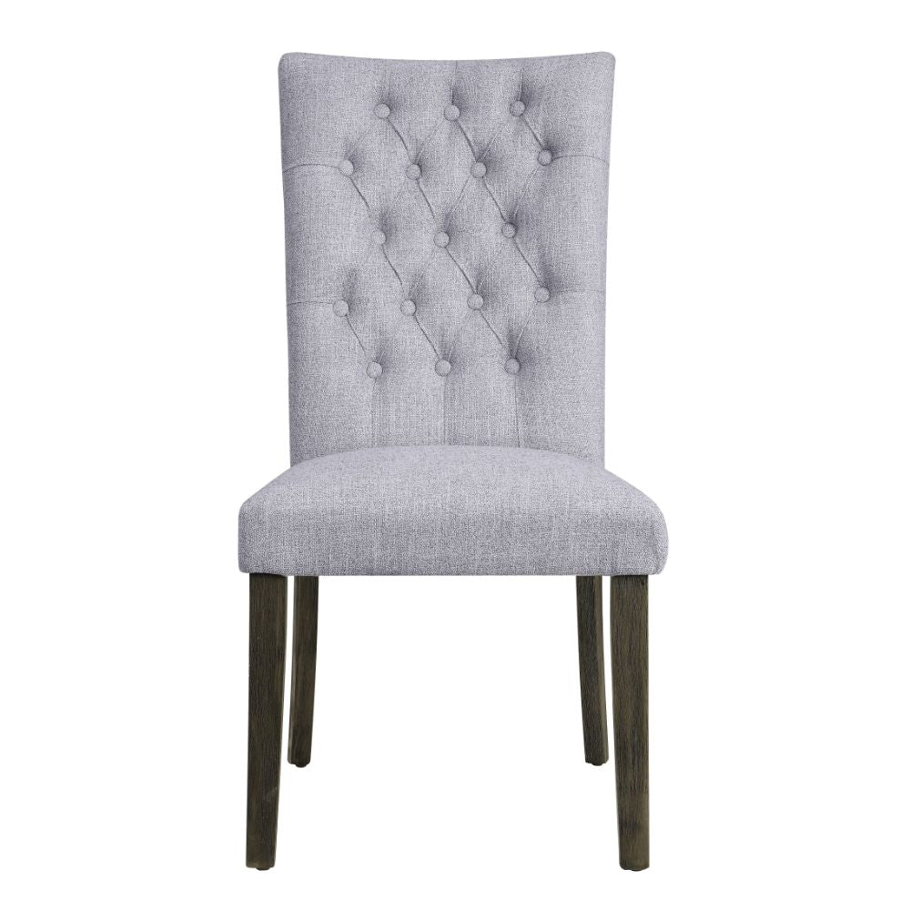 Merel Gray Linen & Gray Oak Side Chair - Ornate Home