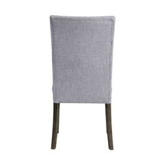 Merel Gray Linen & Gray Oak Side Chair ( Set of 2) - Ornate Home