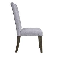 Merel Gray Linen & Gray Oak Side Chair ( Set of 2) - Ornate Home