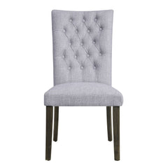 Merel Gray Linen & Gray Oak Side Chair ( Set of 2) - Ornate Home