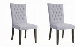 Merel Gray Linen & Gray Oak Side Chair ( Set of 2) - Ornate Home