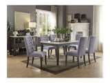 Merel White Marble & Gray Oak Dining Table - Ornate Home