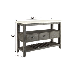 Merel White Marble & Gray Oak Server - Ornate Home