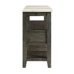 Merel White Marble & Gray Oak Server - Ornate Home