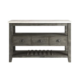 Merel White Marble & Gray Oak Server - Ornate Home