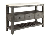Merel White Marble & Gray Oak Server - Ornate Home