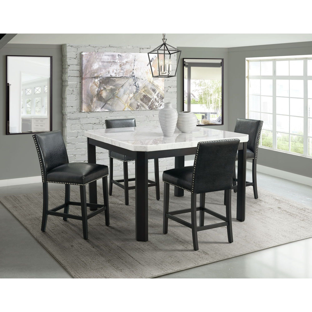 Meridian Black Counter Side Chair (Set of 2) - Ornate Home