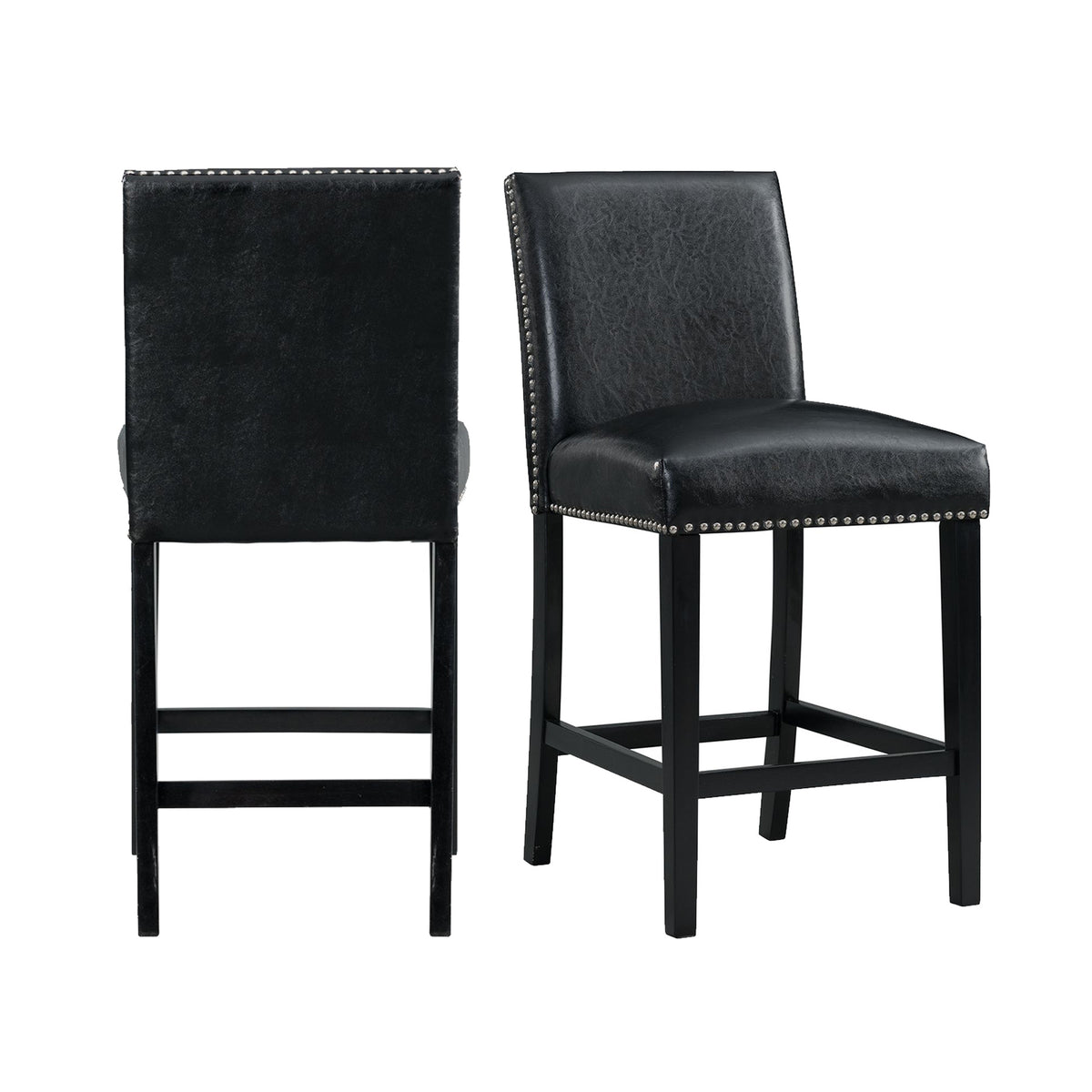 Meridian Black Counter Side Chair (Set of 2) - Ornate Home