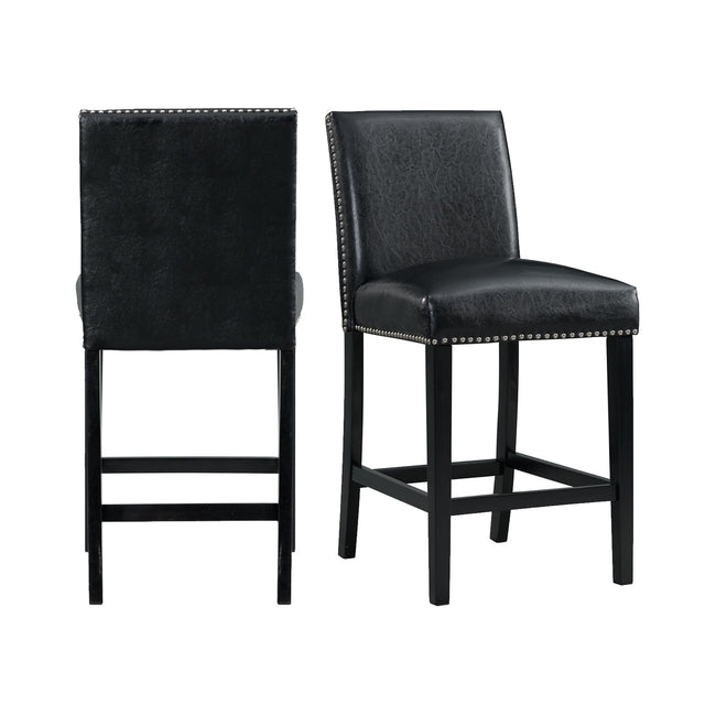 Meridian Black Counter Side Chair (Set of 2) - Ornate Home