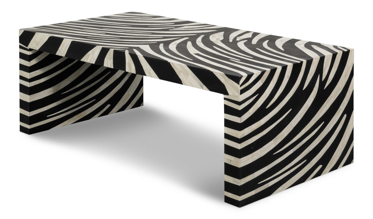 Meridian Brown Bone Inlay Cocktail Table - Ornate Home