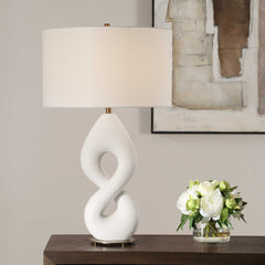 Meridian Ivory Stone Table Lamp - Ornate Home