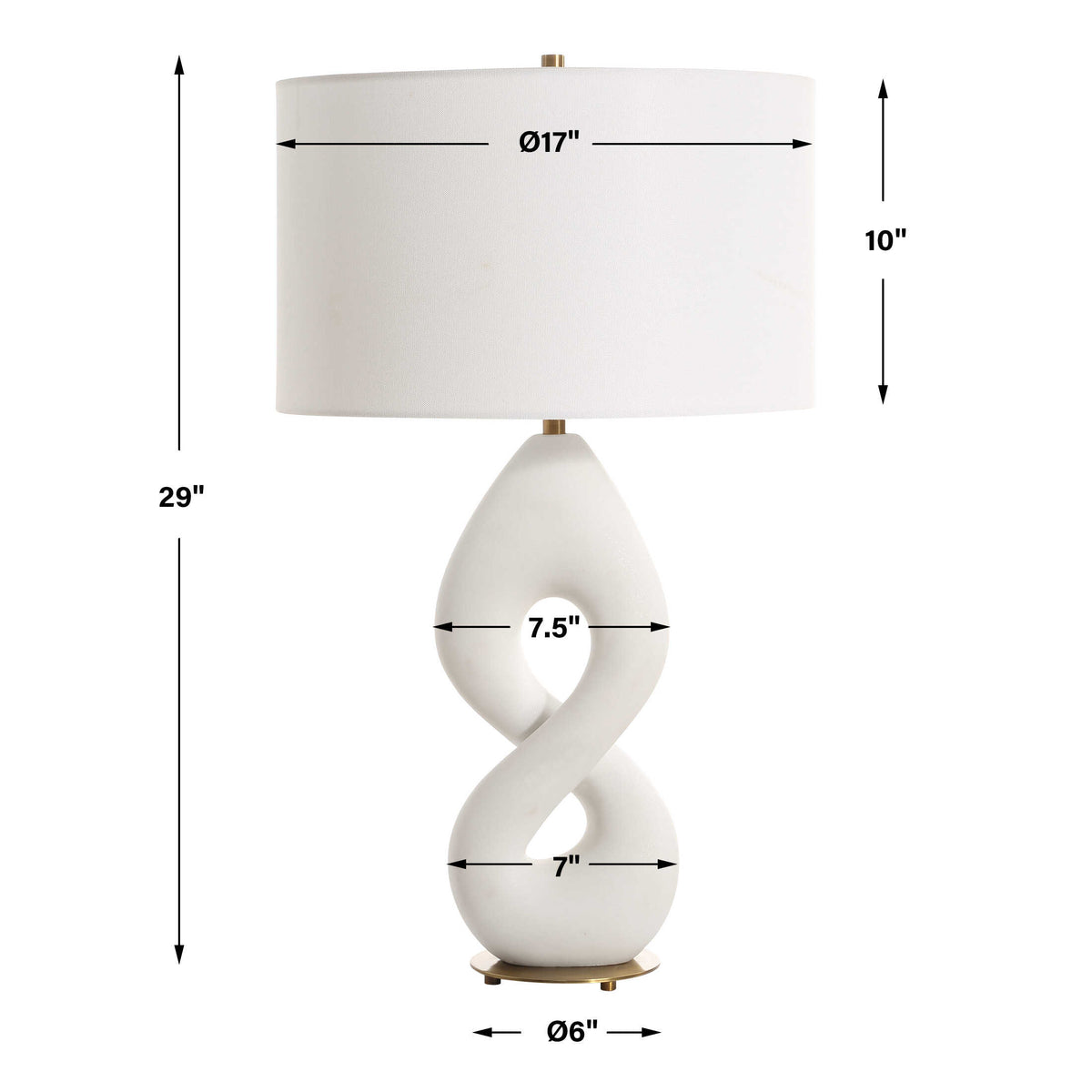 Meridian Ivory Stone Table Lamp - Ornate Home
