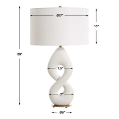 Meridian Ivory Stone Table Lamp - Ornate Home