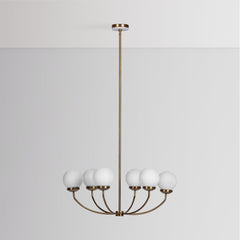 Meridian Milk Glass 34" Chandelier - Ornate Home