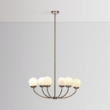Meridian Milk Glass 34" Chandelier