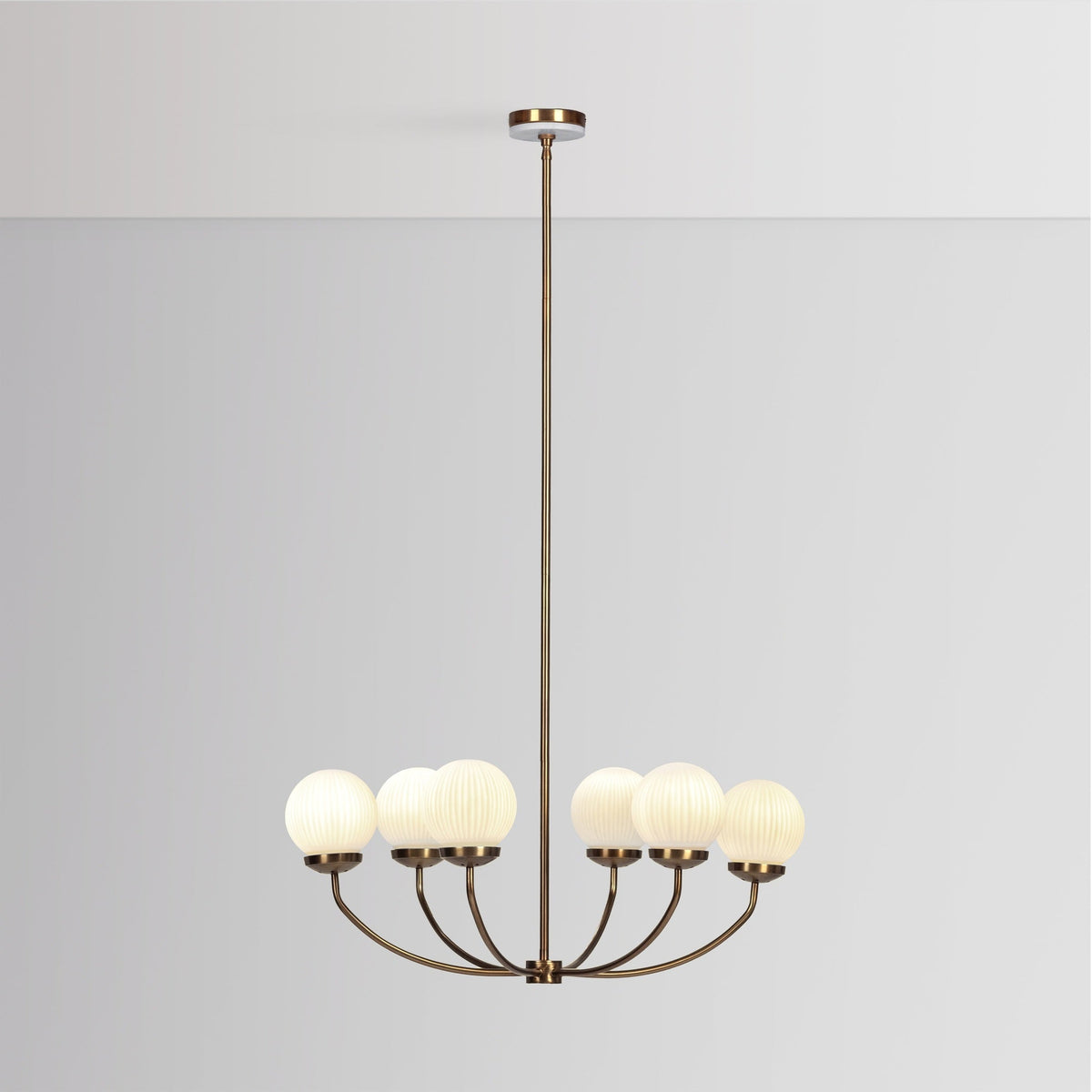 Meridian Milk Glass 34" Chandelier