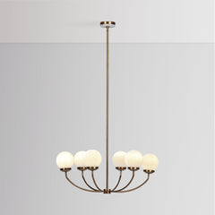 Meridian Milk Glass 34" Chandelier - Ornate Home