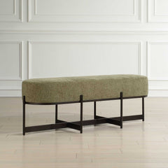 Merino Moss Fabric Bench - Ornate Home