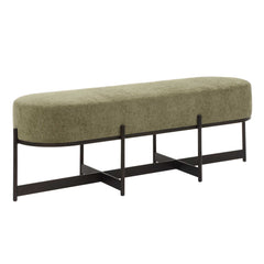 Merino Moss Fabric Bench - Ornate Home