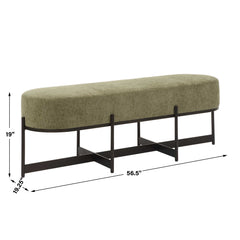 Merino Moss Fabric Bench - Ornate Home