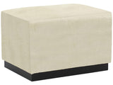Merino White/Cream Leather Ottoman - Ornate Home