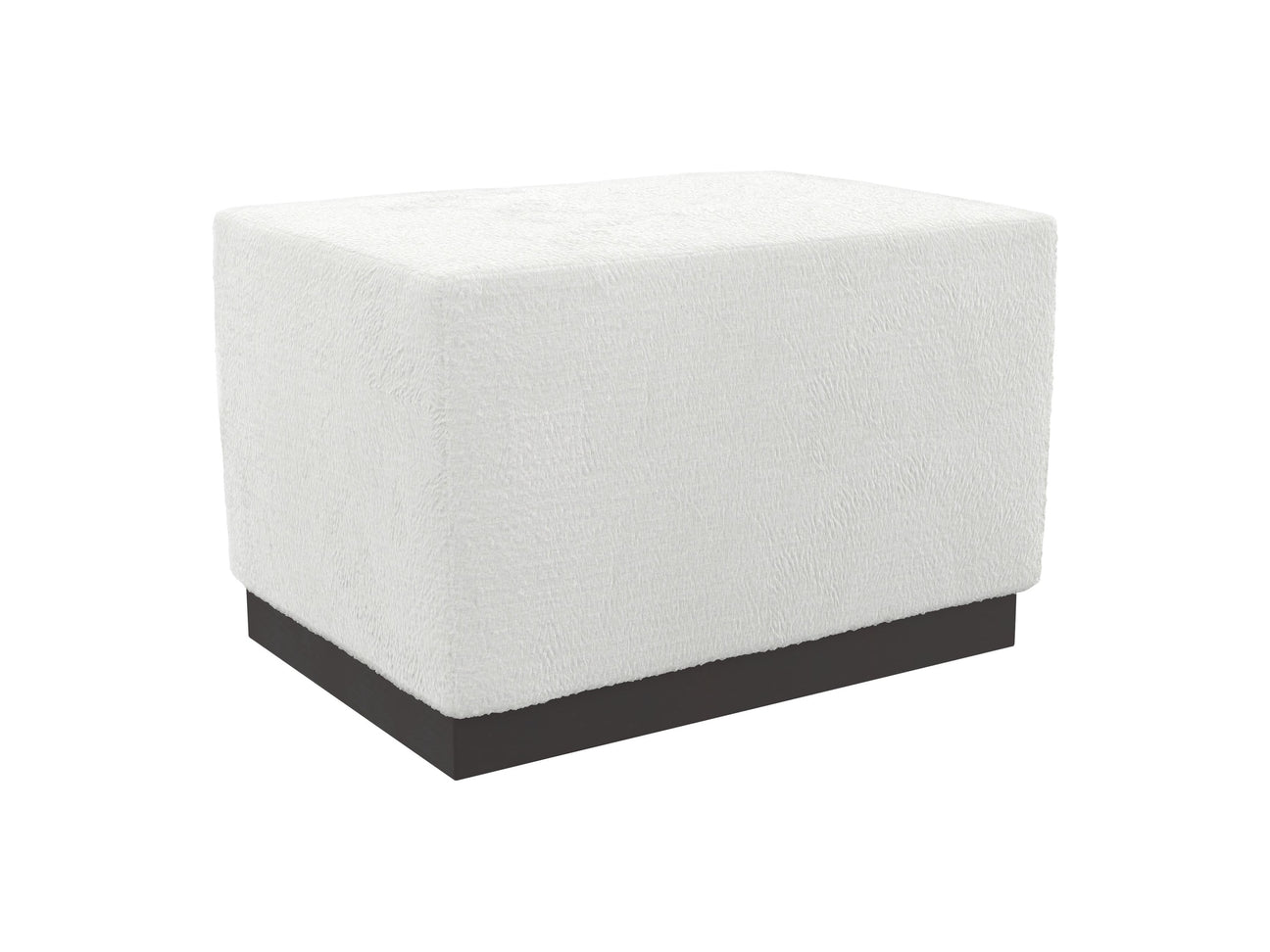 Merino White/Cream/Mocha Fabric Cocktail Ottoman - Ornate Home