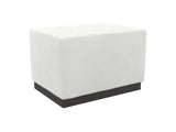 Merino White/Cream/Mocha Fabric Cocktail Ottoman - Ornate Home