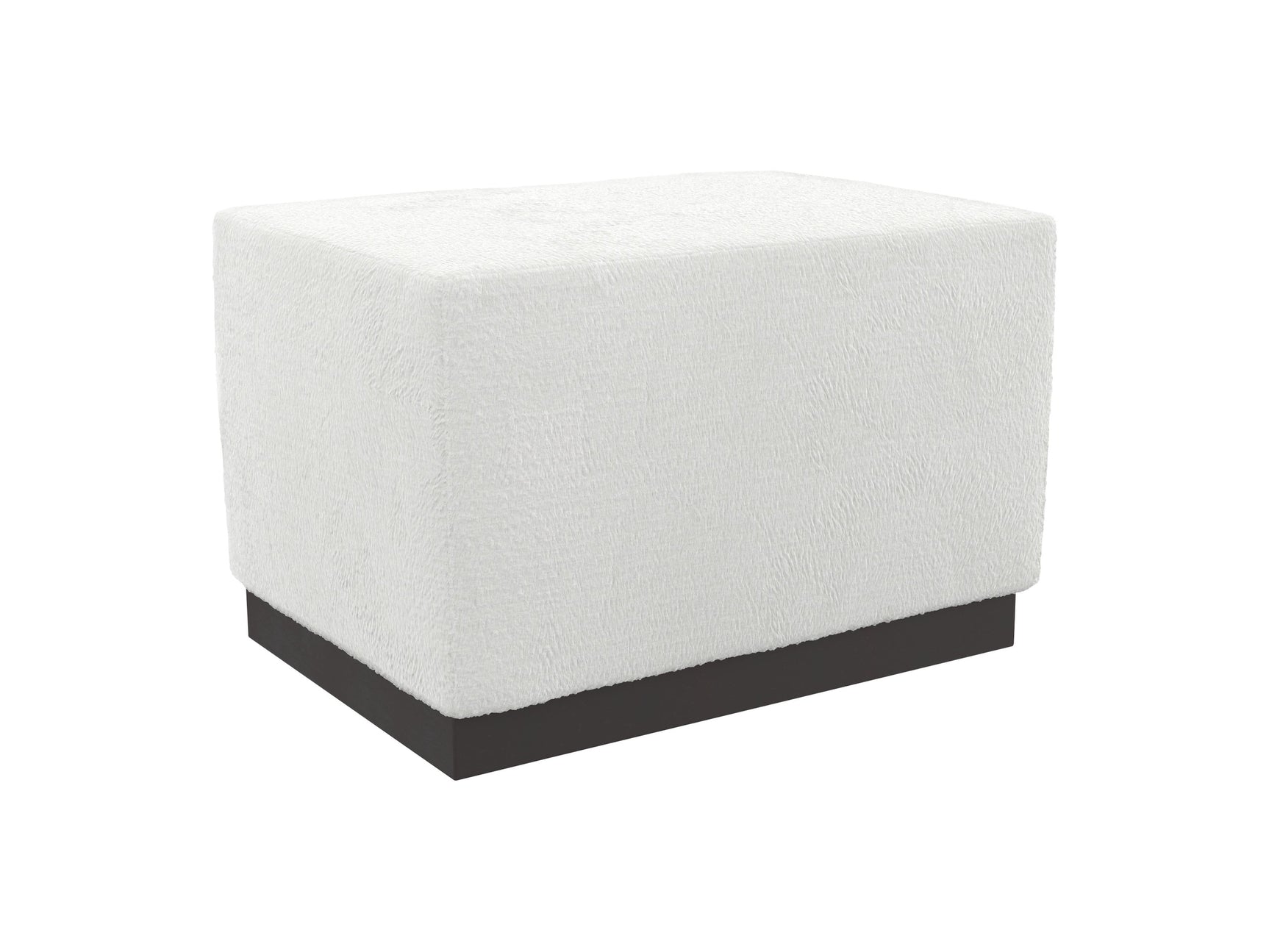 Merino White/Cream/Mocha Fabric Cocktail Ottoman - Ornate Home