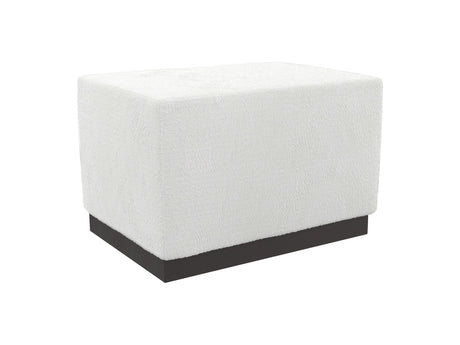 Merino White/Cream/Mocha Fabric Cocktail Ottoman - Ornate Home