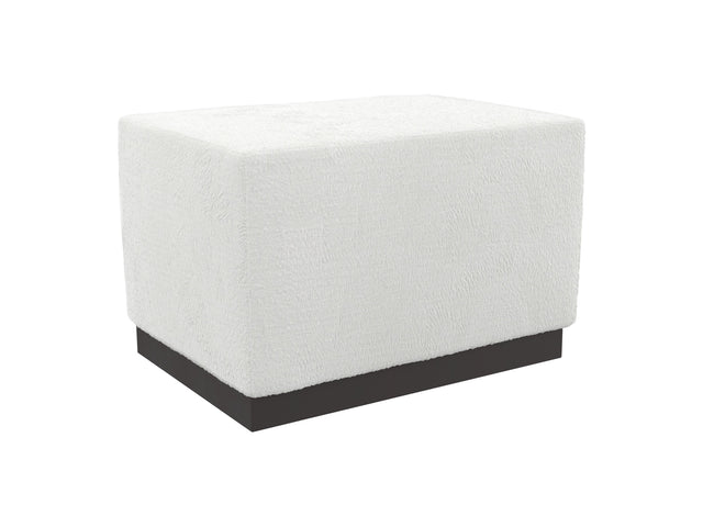 Merino White/Cream/Mocha Fabric Cocktail Ottoman - Ornate Home