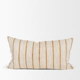 Merrick Natural Beige/Orange 14x26 Lumbar Decorative Pillow Cover - Ornate Home