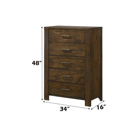 Merrilee 5Drawer Chest in Oak 21686 - Ornate Home