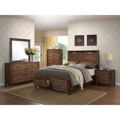Merrilee King Storage Bed in Oak - Ornate Home