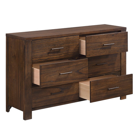 Merrilee Oak 6 Drawer Dresser - Ornate Home
