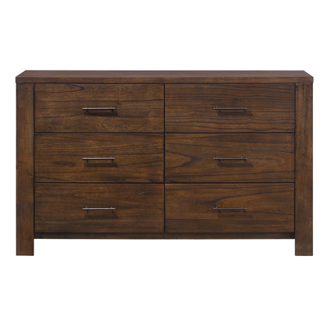 Merrilee Oak 6 Drawer Dresser - Ornate Home