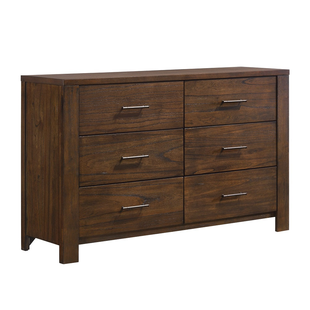 Merrilee Oak 6 Drawer Dresser - Ornate Home