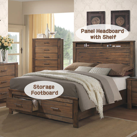 Merrilee Queen Storage Bed in Oak 21680Q - Ornate Home