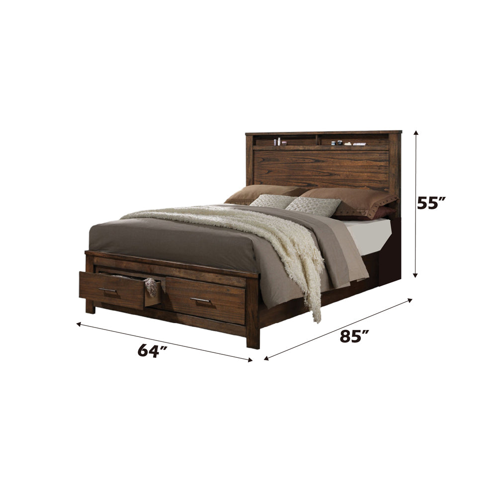 Merrilee Queen Storage Bed in Oak 21680Q - Ornate Home