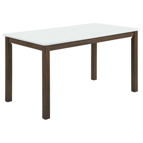 Merrin White And Walnut 55-inch Rectangular Dining Table - Ornate Home