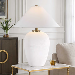Merriton Matt White Table Lamp - Ornate Home
