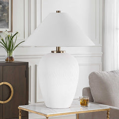 Merriton Matt White Table Lamp - Ornate Home