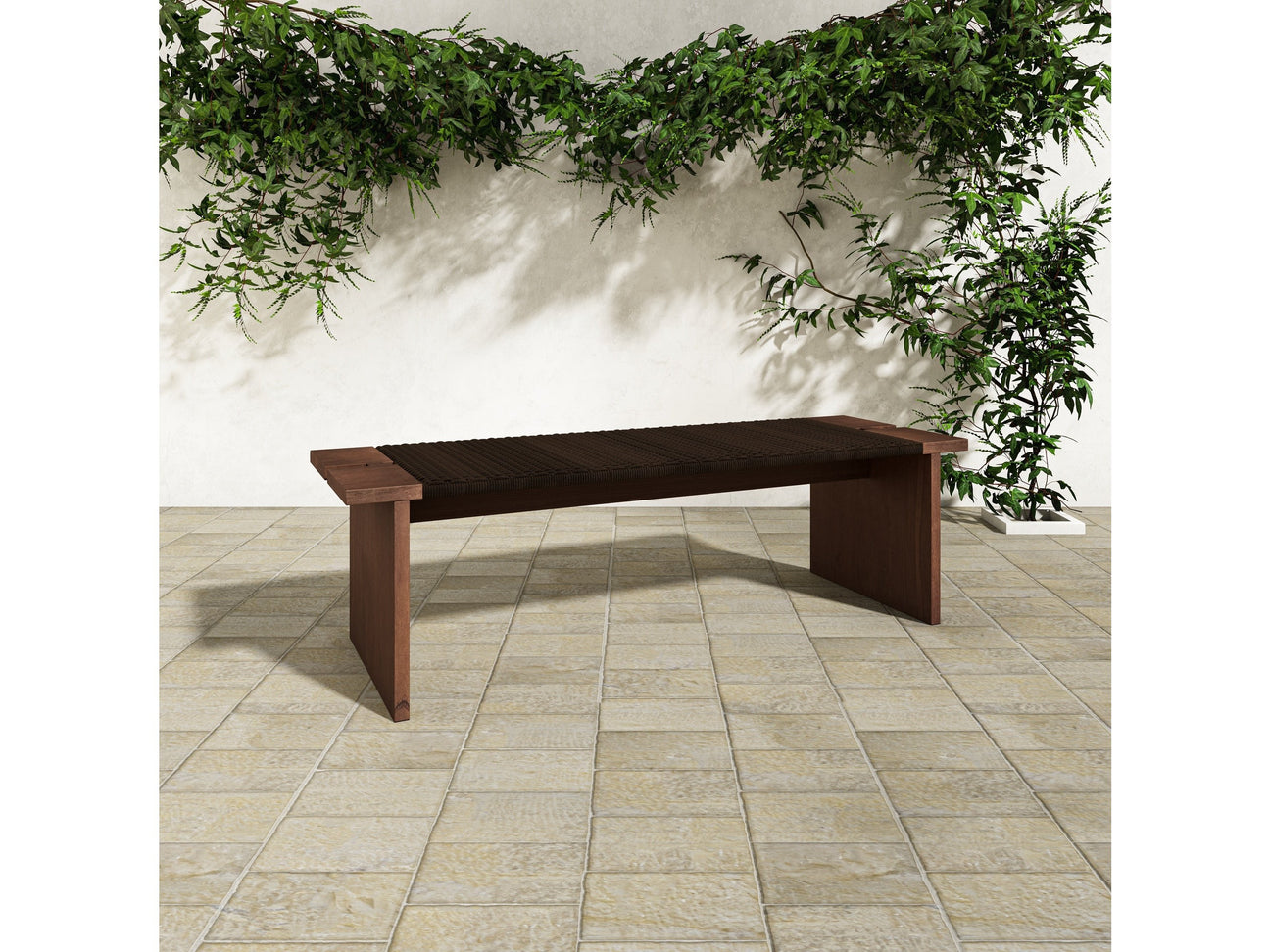 Merritt Dark Brown Outdoor Bench - Ornate Home