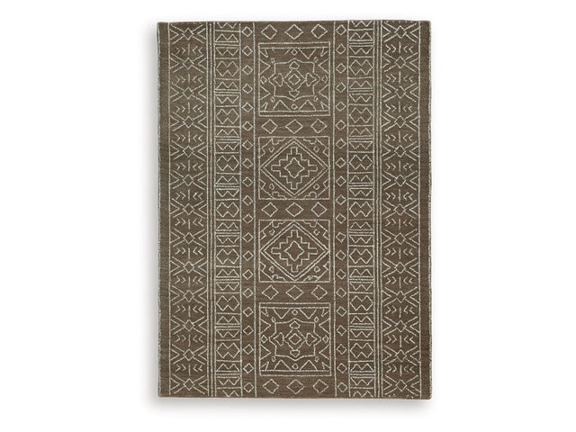 Merrittman Brown/Ivory Medium Rug - Ornate Home