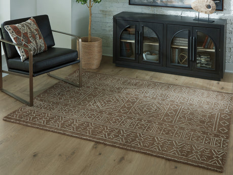 Merrittman Brown/Ivory Medium Rug - Ornate Home