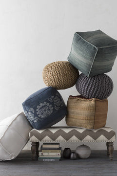Merrittstown Cotton Knitted Pouf - Ornate Home