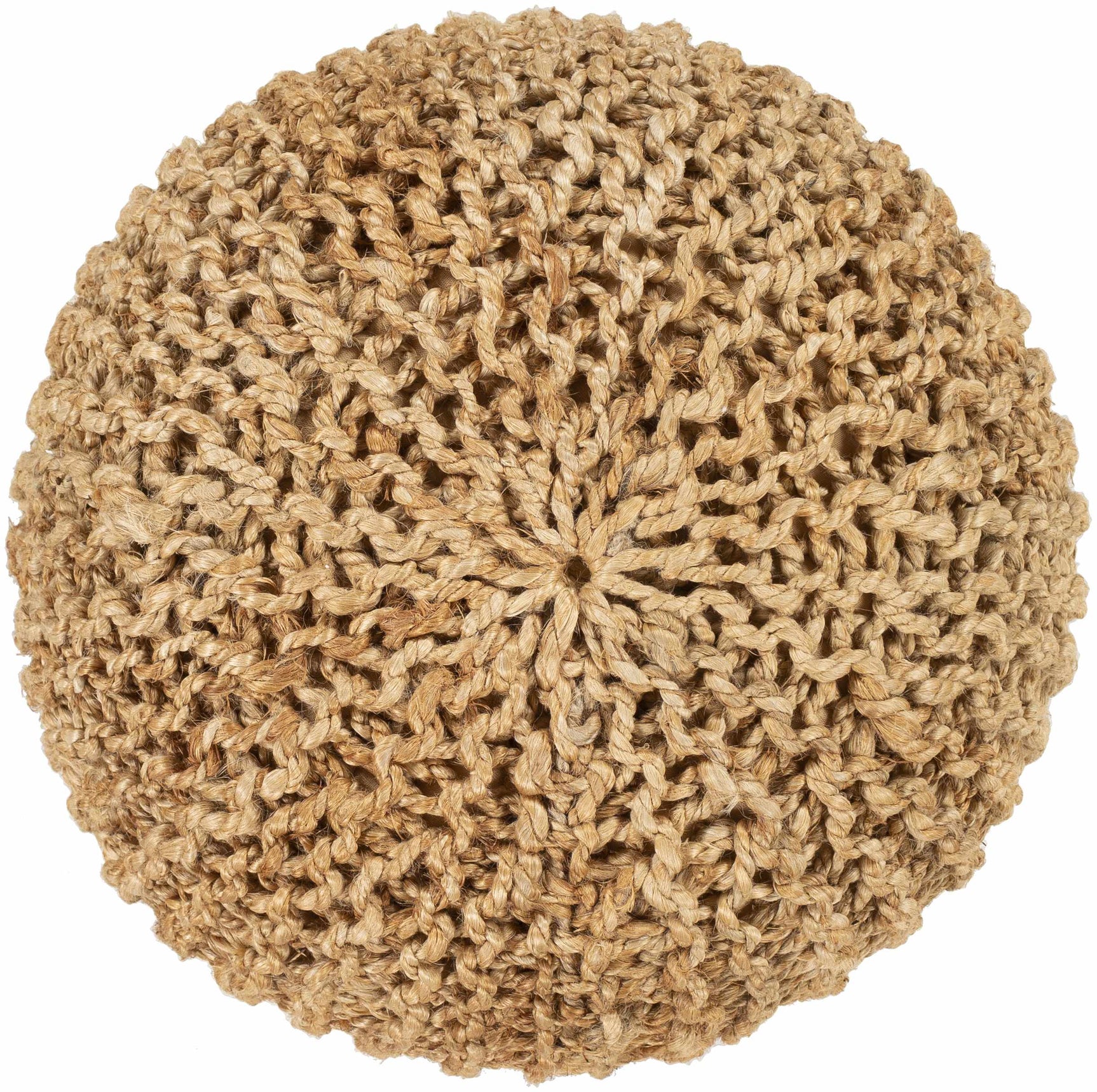 Merrittstown Knitted Jute Pouf - Ornate Home