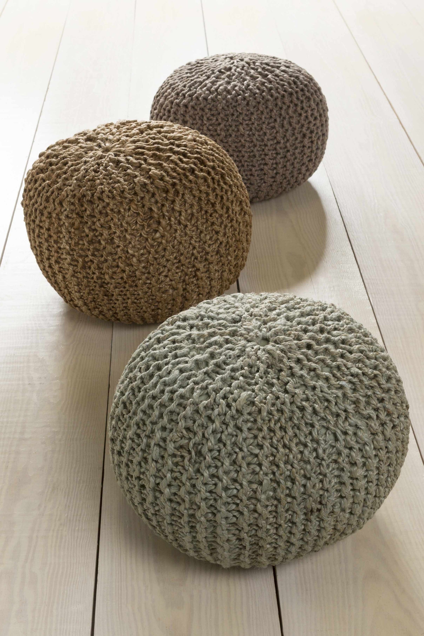 Merrittstown Knitted Jute Pouf - Ornate Home