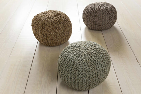 Merrittstown Knitted Jute Pouf - Ornate Home